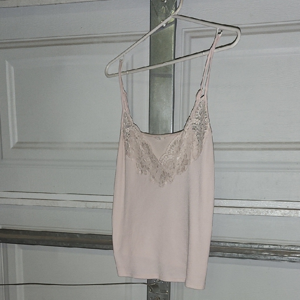 Elegant Lace Trim Pink Cami Top P2P-19 Length-21
